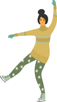 Woman skate. Isolated illustration. png