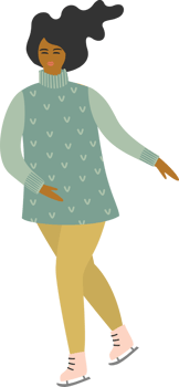 Woman skate. Isolated illustration. png