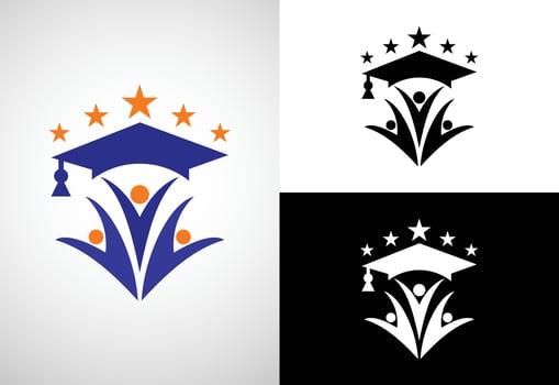 Education logo design vector template, Education and graduation logo vector illustration