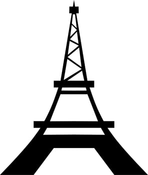 Simple Eiffel tower or tower of paris isolated vector illustration. Simple Eiffel tower for logo, icon, symbol, business, design or decoration