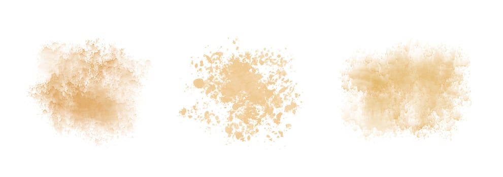Set of abstract beige watercolor stain. Vector texture of dusty sand