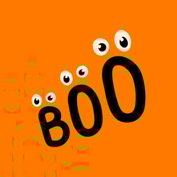 Boo halloween illustration in orange color vector
