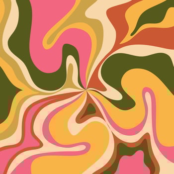 Retro groovy wave pattern, hippy design 70s. Modern groovy pattern with marble. Retro 60s 70s psychedelic design. Vintage swirl background vector