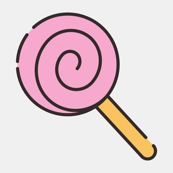 Icon sweets.Icon in filled line style. Suitable for prints, poster, flyers, party decoration, greeting card, etc. vector