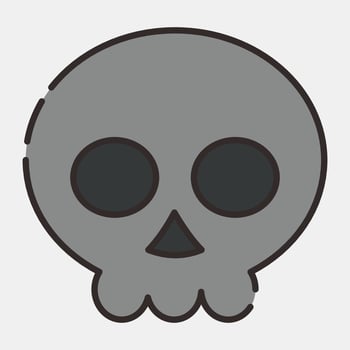 Icon skull.Icon in filled line style. Suitable for prints, poster, flyers, party decoration, greeting card, etc. vector