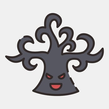 Icon tree.Icon in filled line style. Suitable for prints, poster, flyers, party decoration, greeting card, etc. vector