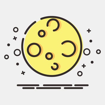 Icon moon.Icon in MBE style. Suitable for prints, poster, flyers, party decoration, greeting card, etc. vector