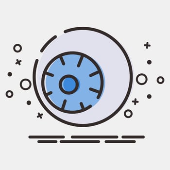 Icon eye ball.Icon in MBE style. Suitable for prints, poster, flyers, party decoration, greeting card, etc. vector