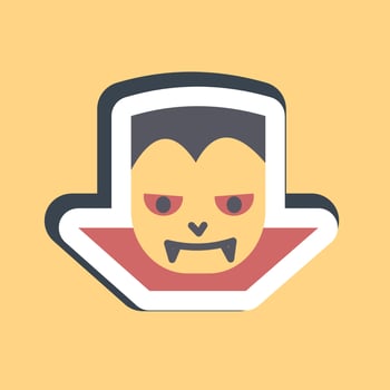 Sticker dracula vampire. Halloween elements. Good for prints, flyer, posters, advertisement, logo, party decoration, greeting card, etc. vector