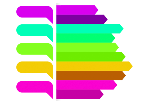 Five steps colorful object for infographic template. png