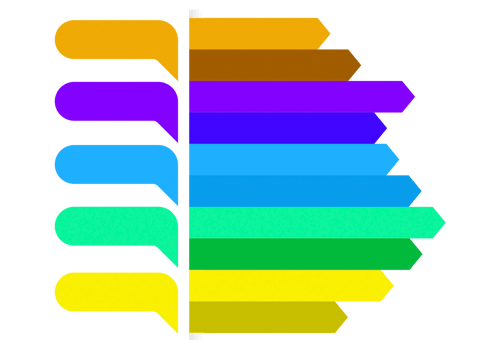 Five steps colorful object for infographic template. png