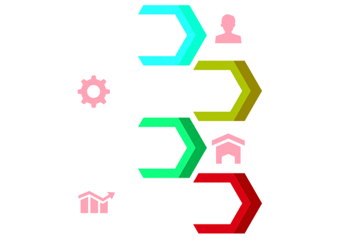 Four steps colorful object for infographic template. png