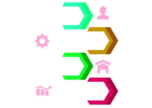 Four steps colorful object for infographic template. png