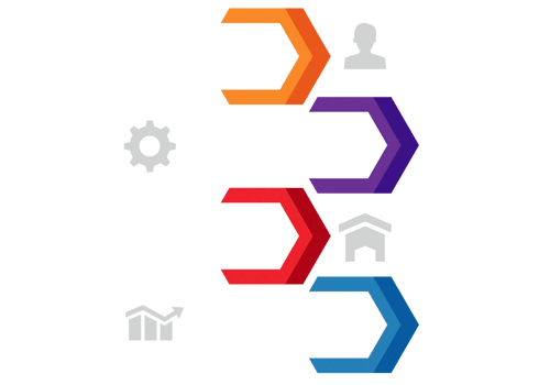 Four steps colorful object for infographic template. png