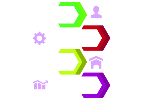 Four steps colorful object for infographic template. png