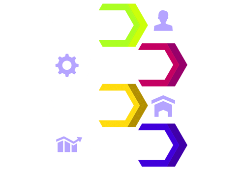 Four steps colorful object for infographic template. png