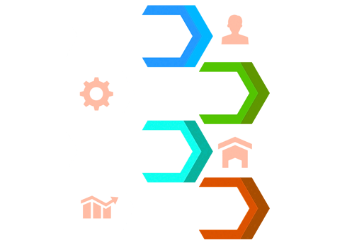 Four steps colorful object for infographic template. png