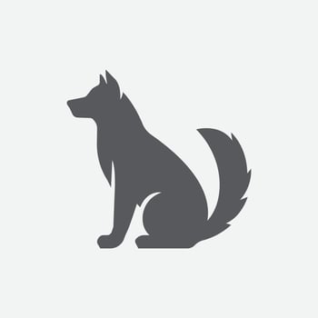 Dog icon vector. Dog pet concept design. Dog silhouette vector. Vector illustration