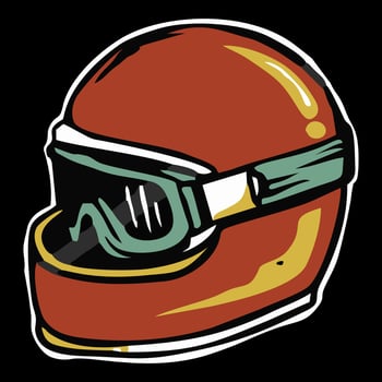classic full face motorcycle helmet, Design element for poster, emblem, sign. Vector illustration