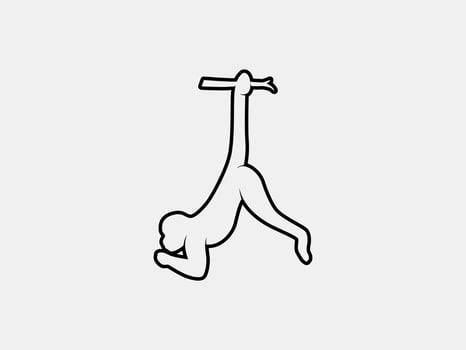 monkey outline vector silhouette