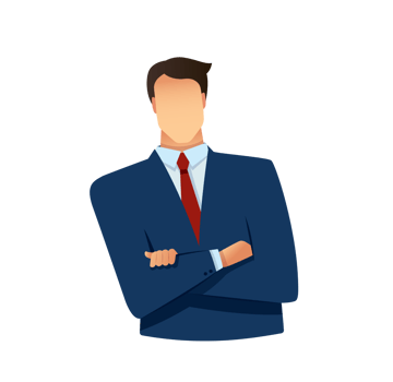 businessman standing crossed arm illustration png