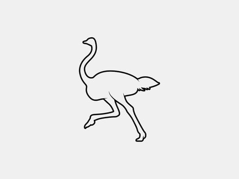 ostrich outline vector silhouette