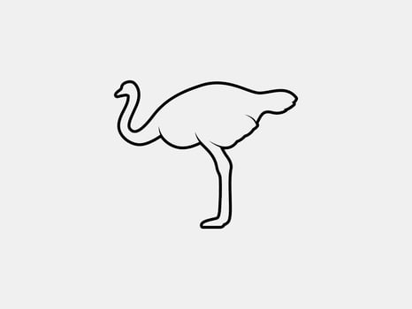 ostrich outline vector silhouette