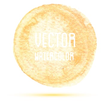 Orange watercolor stain isolated on white background. vector