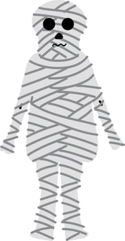 Halloween holiday cartoon character. Cute kids in costumes of witch, mummy, pirate, skeleton and black cat. Ghosts and ghost pumpkins. Vector hand drawing