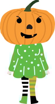 Halloween holiday cartoon character. Cute kids in costumes of witch, mummy, pirate, skeleton and black cat. Ghosts and ghost pumpkins. Vector hand drawing