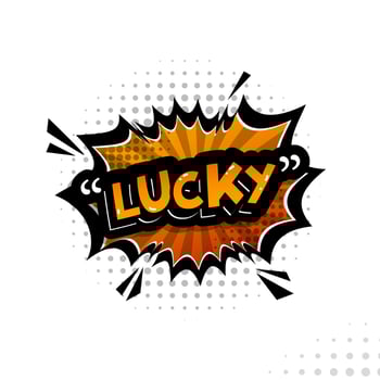 Comic Speech Bubble Splash with lucky writing vector