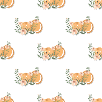cat and wreath pattern png