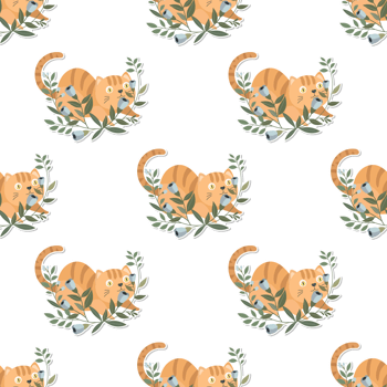 cat and wreath pattern png