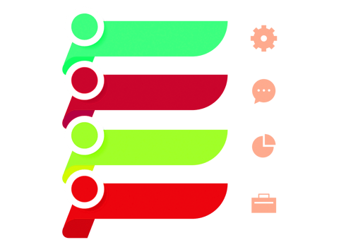 Four steps colorful object for infographic template. png