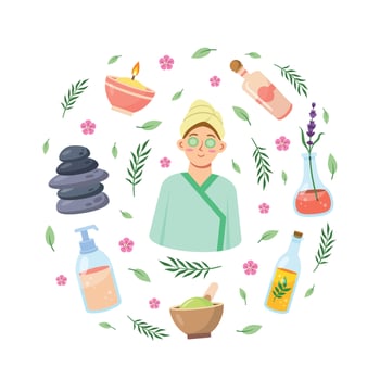 Beauty Spa Icon Set Concept vector