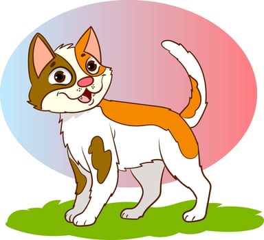 vector illustration of a cute cat cartoon style