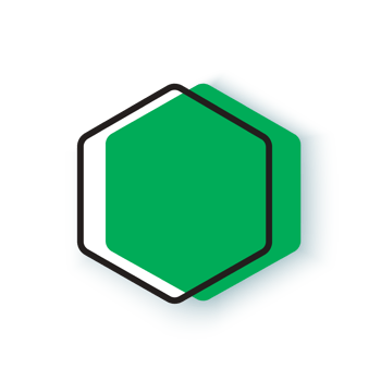 green hexagon banner template png
