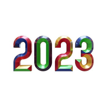two thousand and twenty three three dimensional typography png