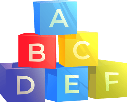cubes with letters png