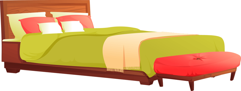 bed with pillows png