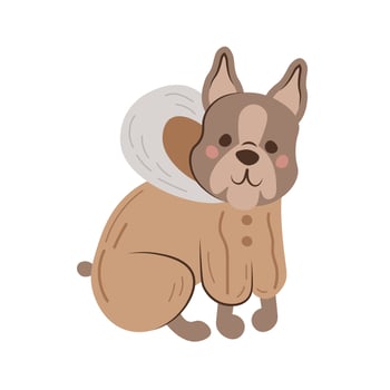 Cute dog in overalls vector