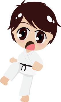 group of karate kids wearing martial arts uniforms png