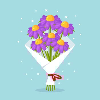 Beautiful bouquet. Bunch of flower for gift vector