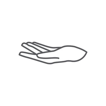 hand drawing gesture giving linear design. hand icon vector. hand symbol of giving icon. Hand care logo design. vector illustration