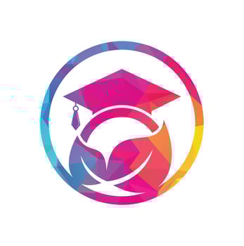 Nature student vector logo template. Leaf with graduation hat logo template vector icon design.