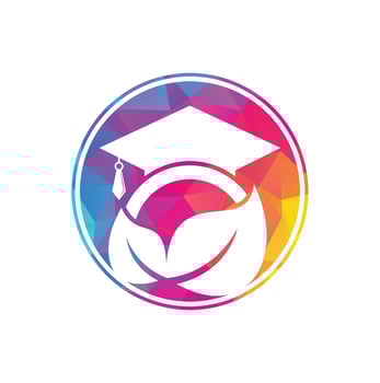 Nature student vector logo template. Leaf with graduation hat logo template vector icon design.