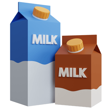 3d rendering two milk boxes isolated png