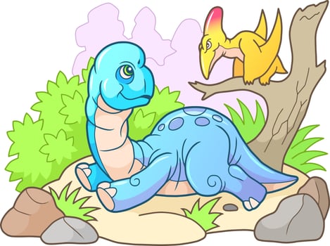 prehistoric dinosaur brachiosaurus vector
