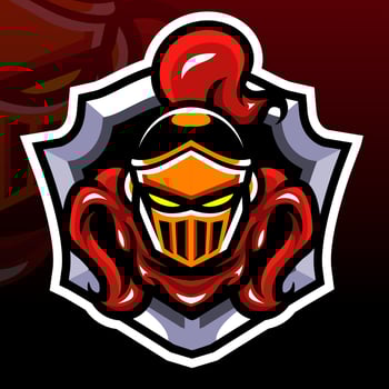 Knight head mascot. esport logo design vector