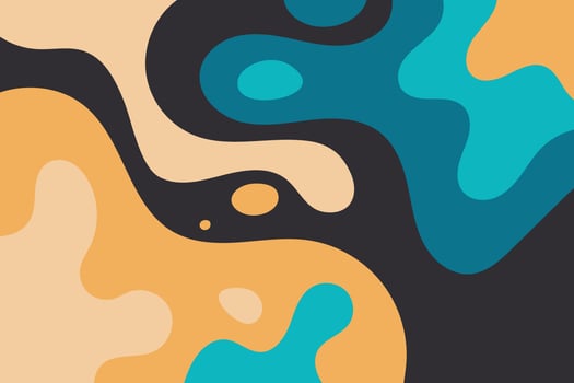 Mixed colorful and black splash of stains texture. Abstract stained decorative background. Flat wavy spots illustration vector